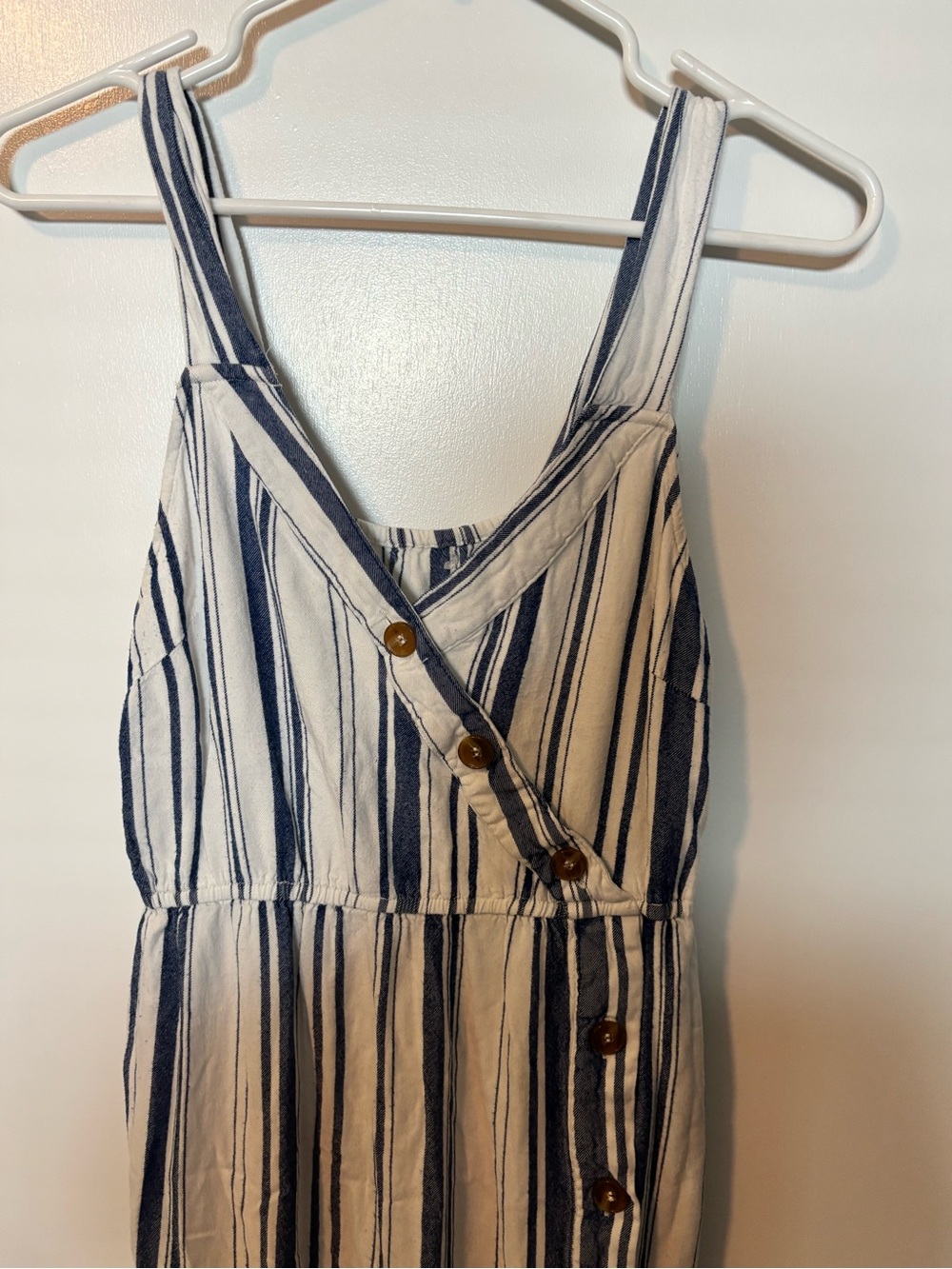 Striped Coastal New England Summer Dockside Striped Midi Tank Dress Medium